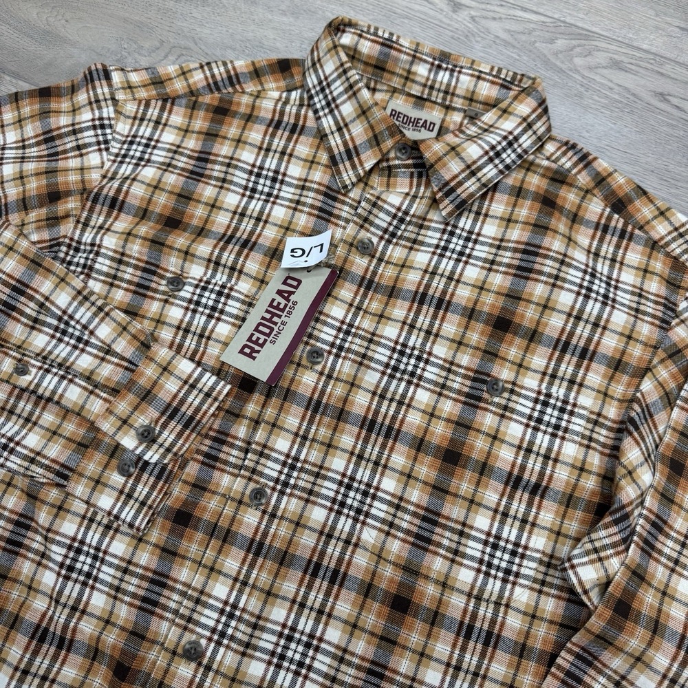 NWT Redhead Multicolor Yellow Flannel Shirt Men's Sz L Outdoor